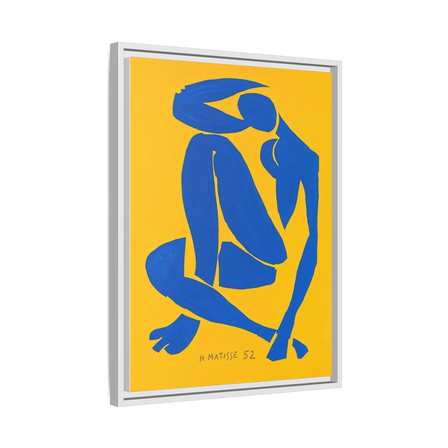Abstract Blue Nude Matte Canvas Wall Art, Framed