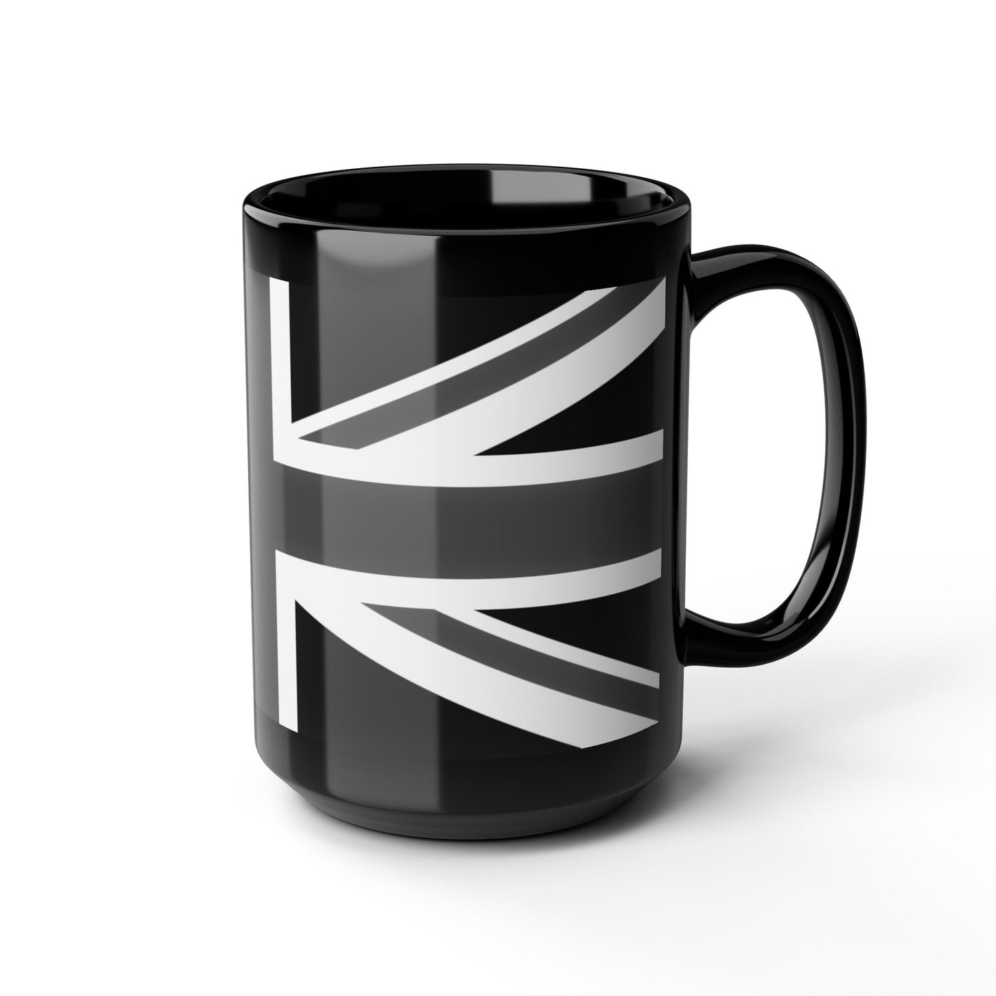 Black Union Jack Mug – Monochrome British Flag Coffee Cup (11oz & 15oz)