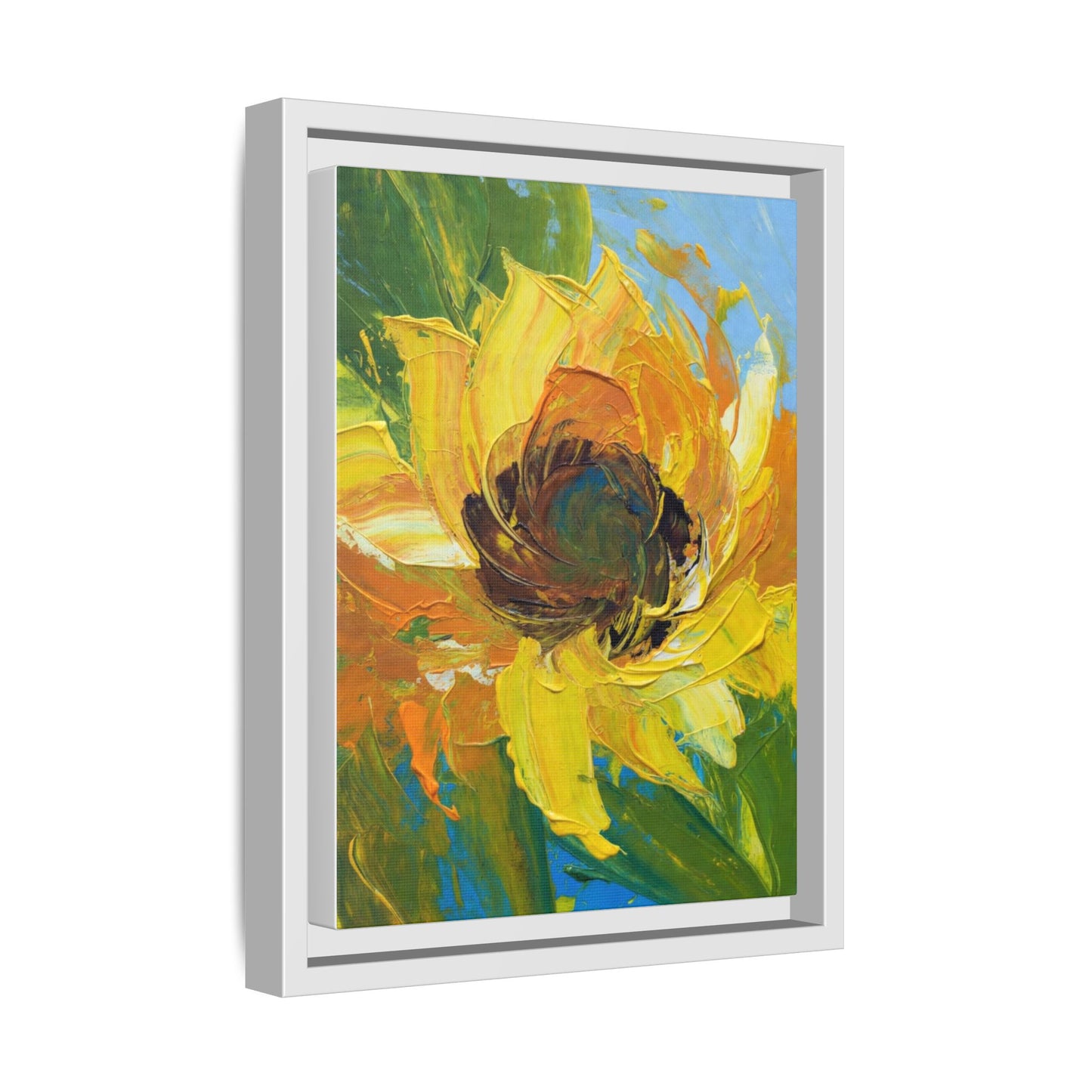 Framed Sunflower Abstract Matte Canvas Print
