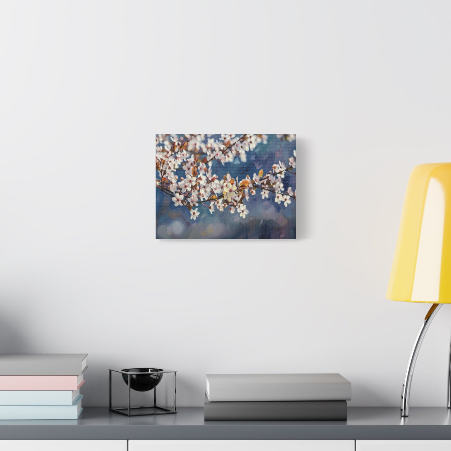 Cherry Blossom Branch Matte Canvas Wall Art — Spring Floral Print