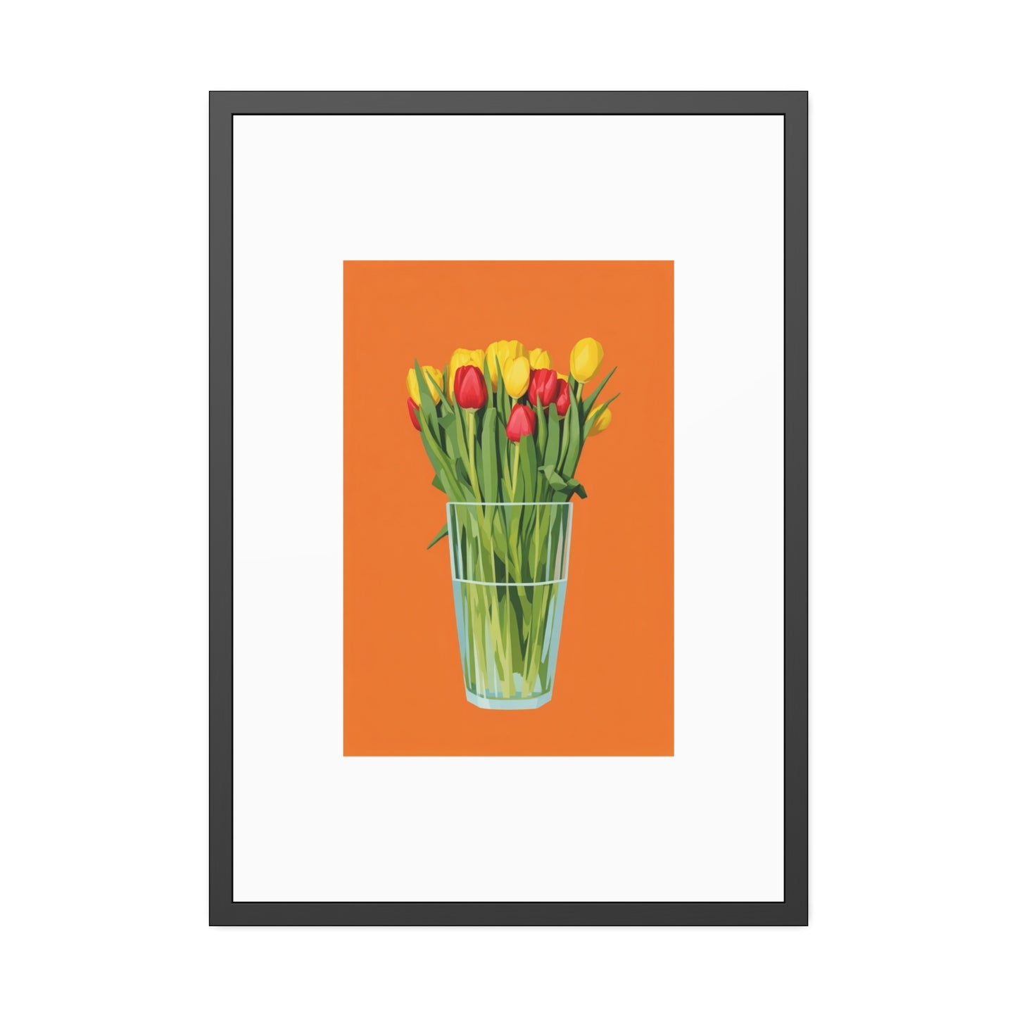 Framed Poster — Colorful Tulip Vase Wall Art (Spring Floral Print)