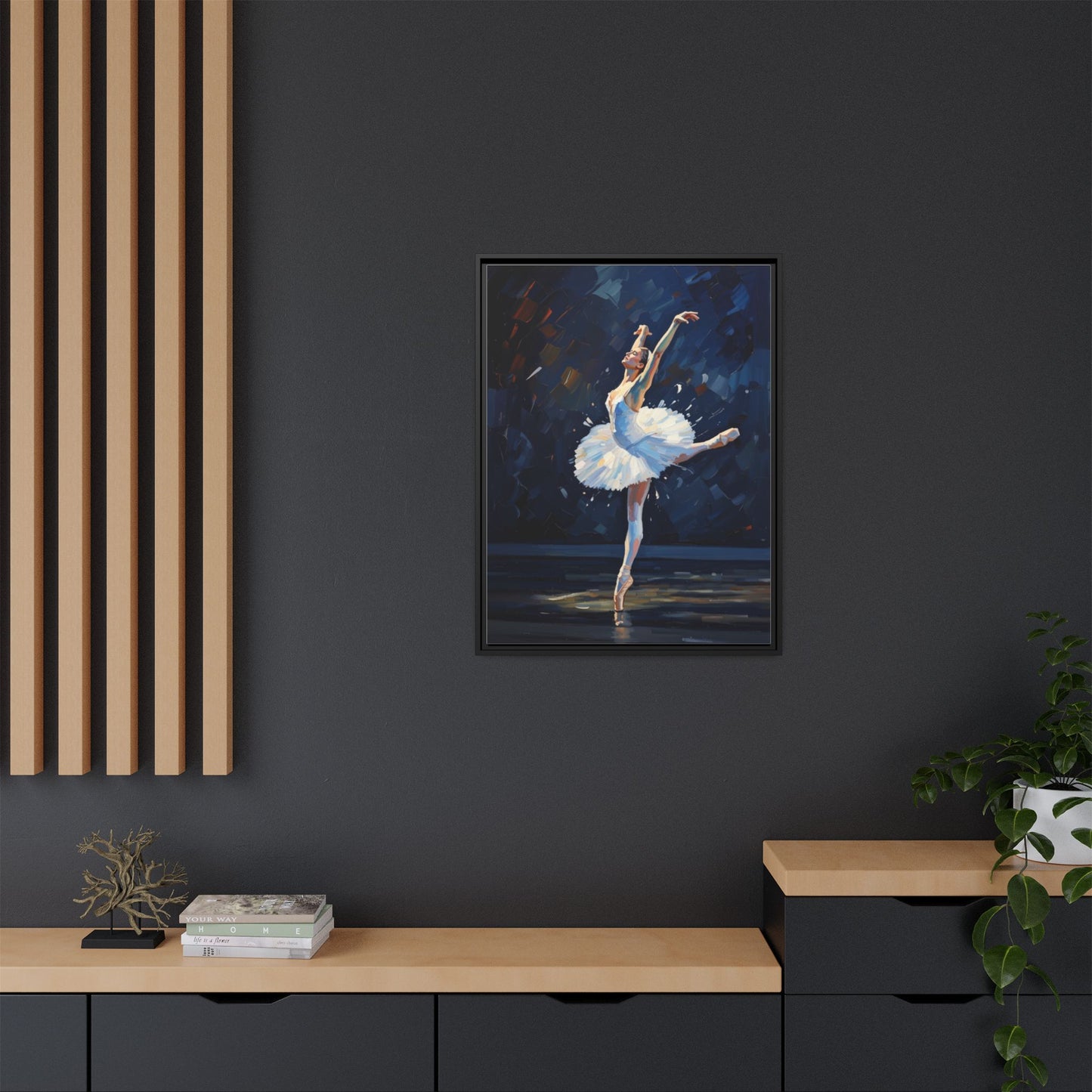 Ballerina Ballet Canvas Print — Framed Matte Wall Art