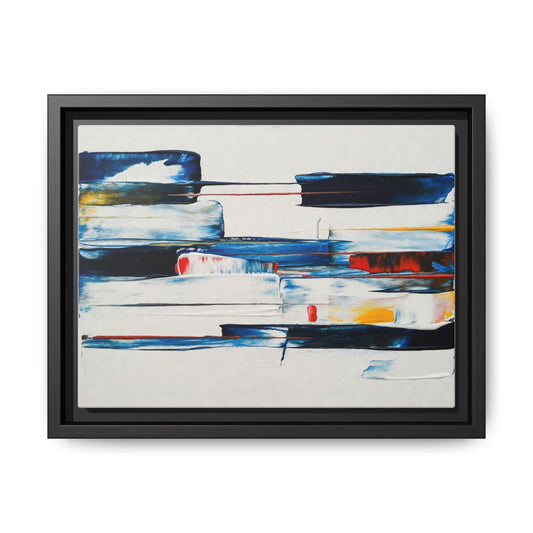 Abstract Coastal Brushstrokes Framed Canvas Print