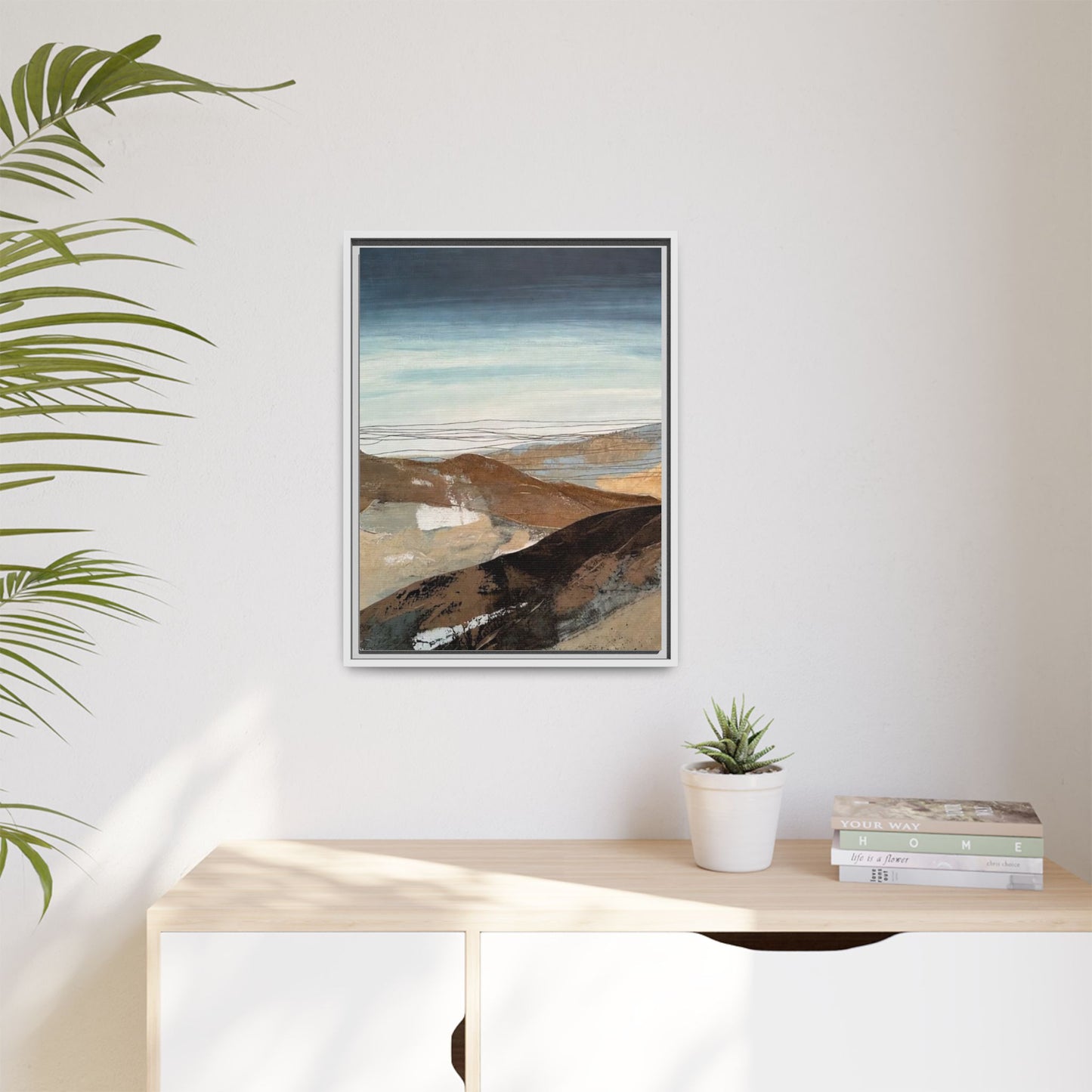Framed Matte Canvas Art — Serene Abstract Landscape