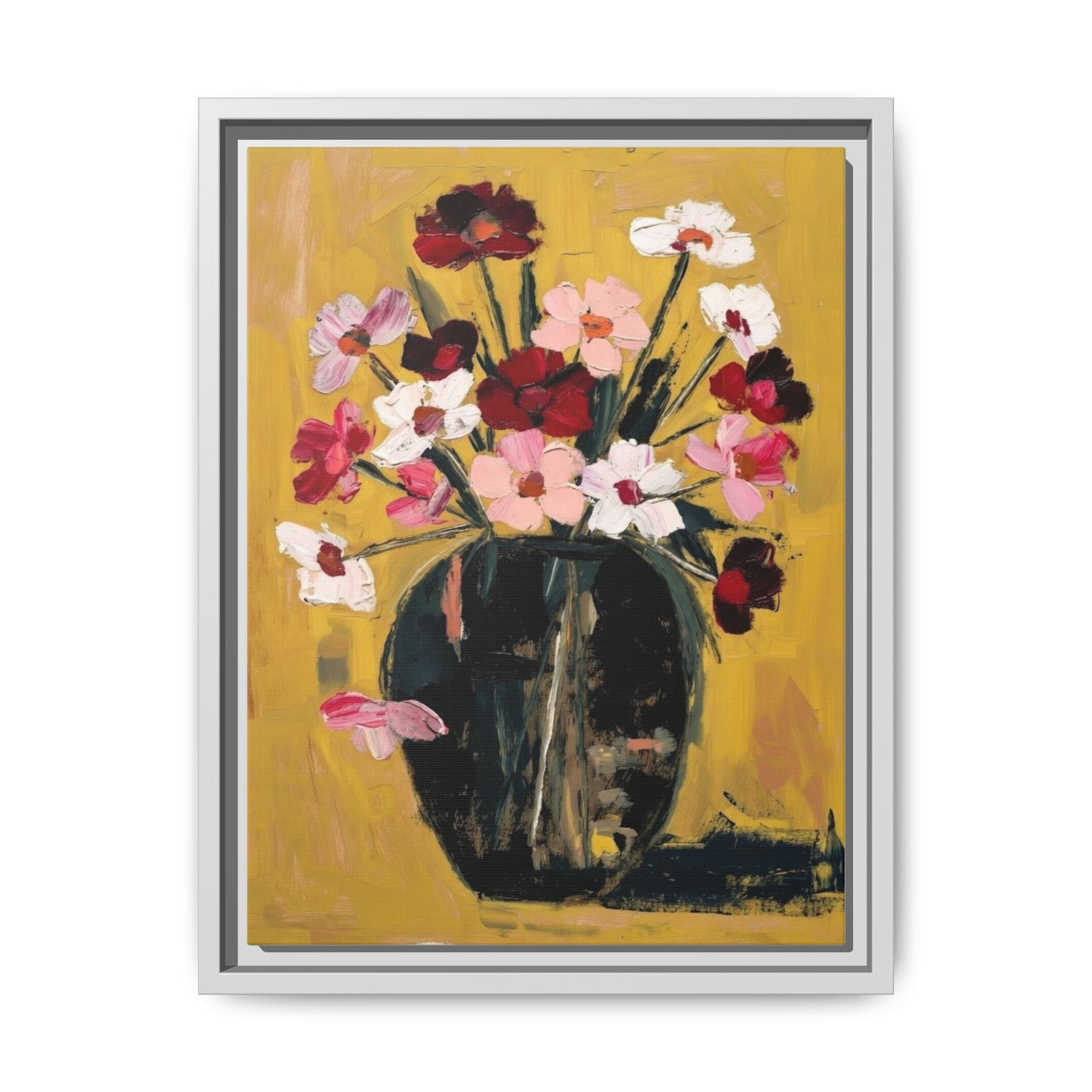 Framed Matte Canvas Floral Still Life Wall Art