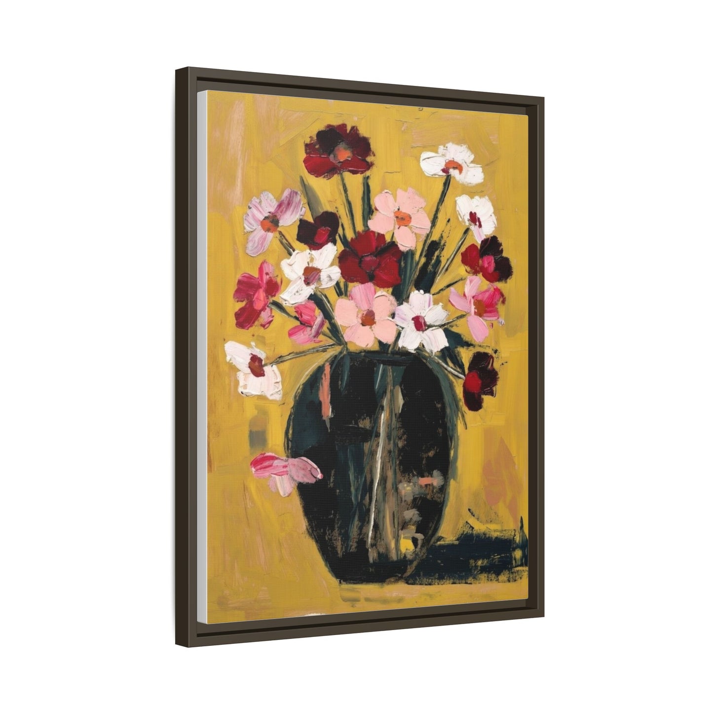 Framed Matte Canvas Floral Still Life Wall Art