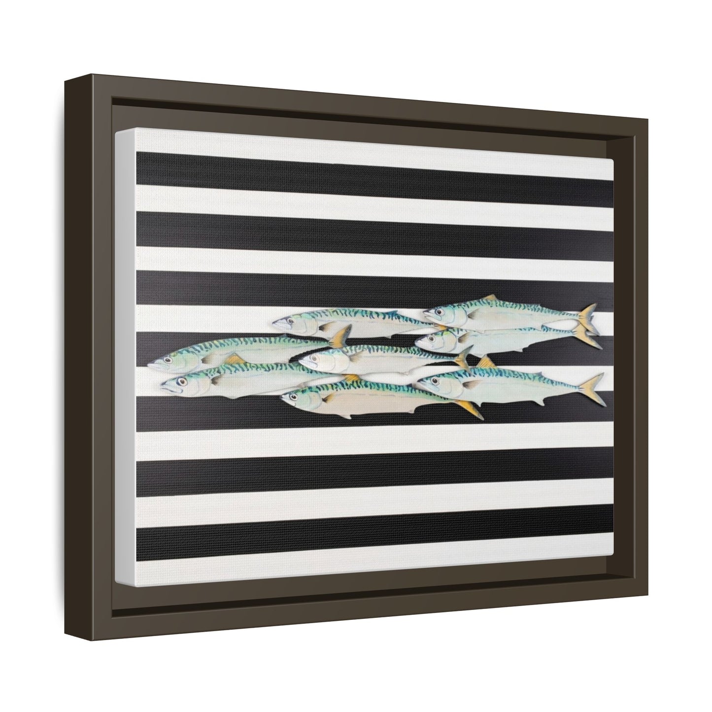 Striped Mackerel Canvas Print — Framed Matte Fish Wall Art