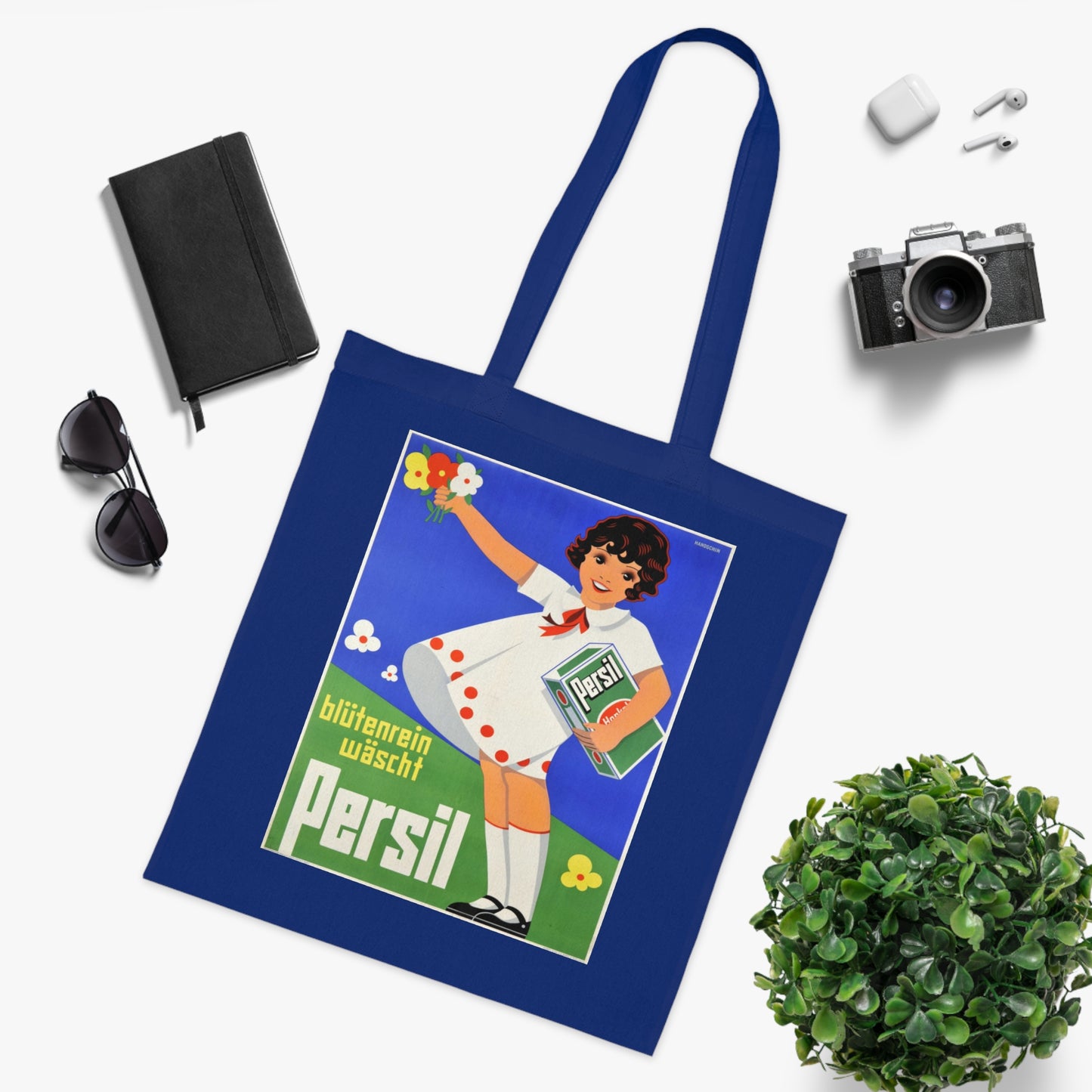 Persil Vintage Ad Tote Bag — Retro Flower Girl Laundry Graphic Cotton Tote