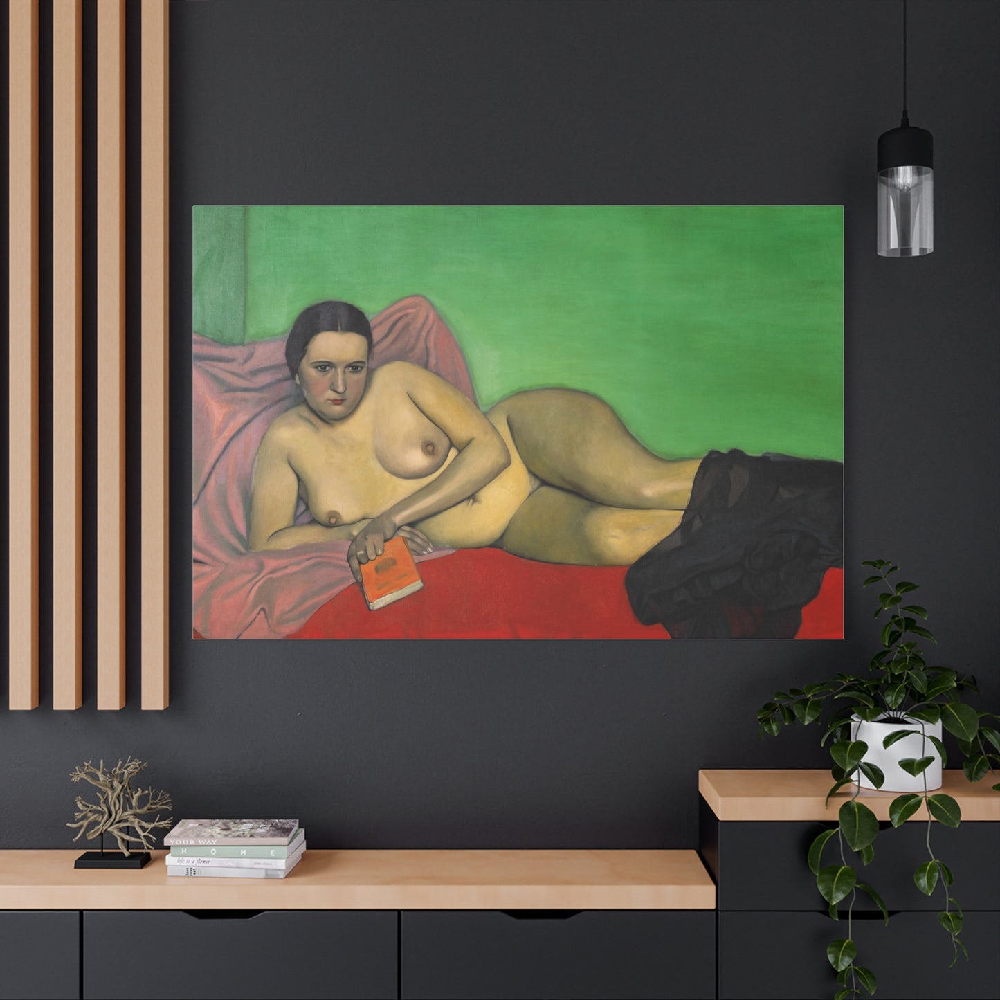 Femme nue tenant un livre by Félix Vallotton Matte Canvas Wall Art Print