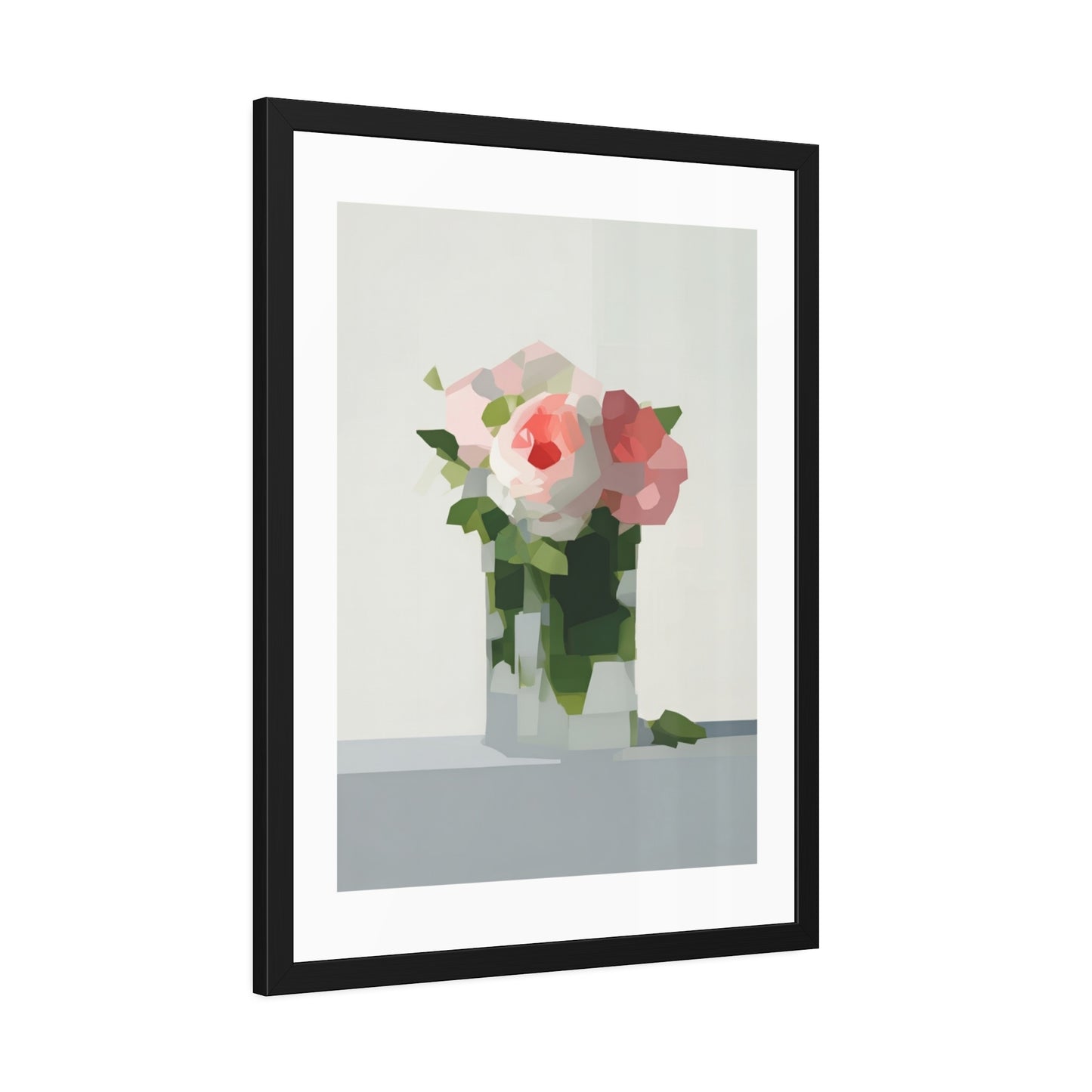 Framed Floral Poster — Modern Abstract Peony Art Print