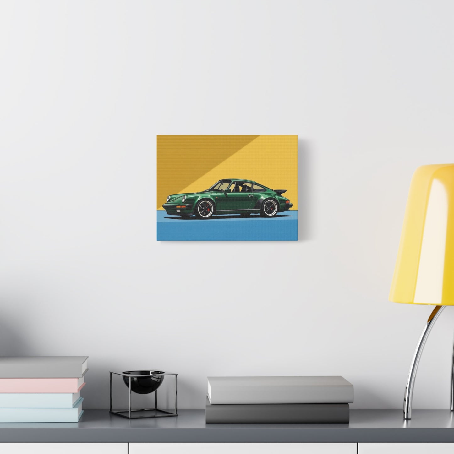 Vintage Green Porsche Art Print - Matte Stretched Canvas