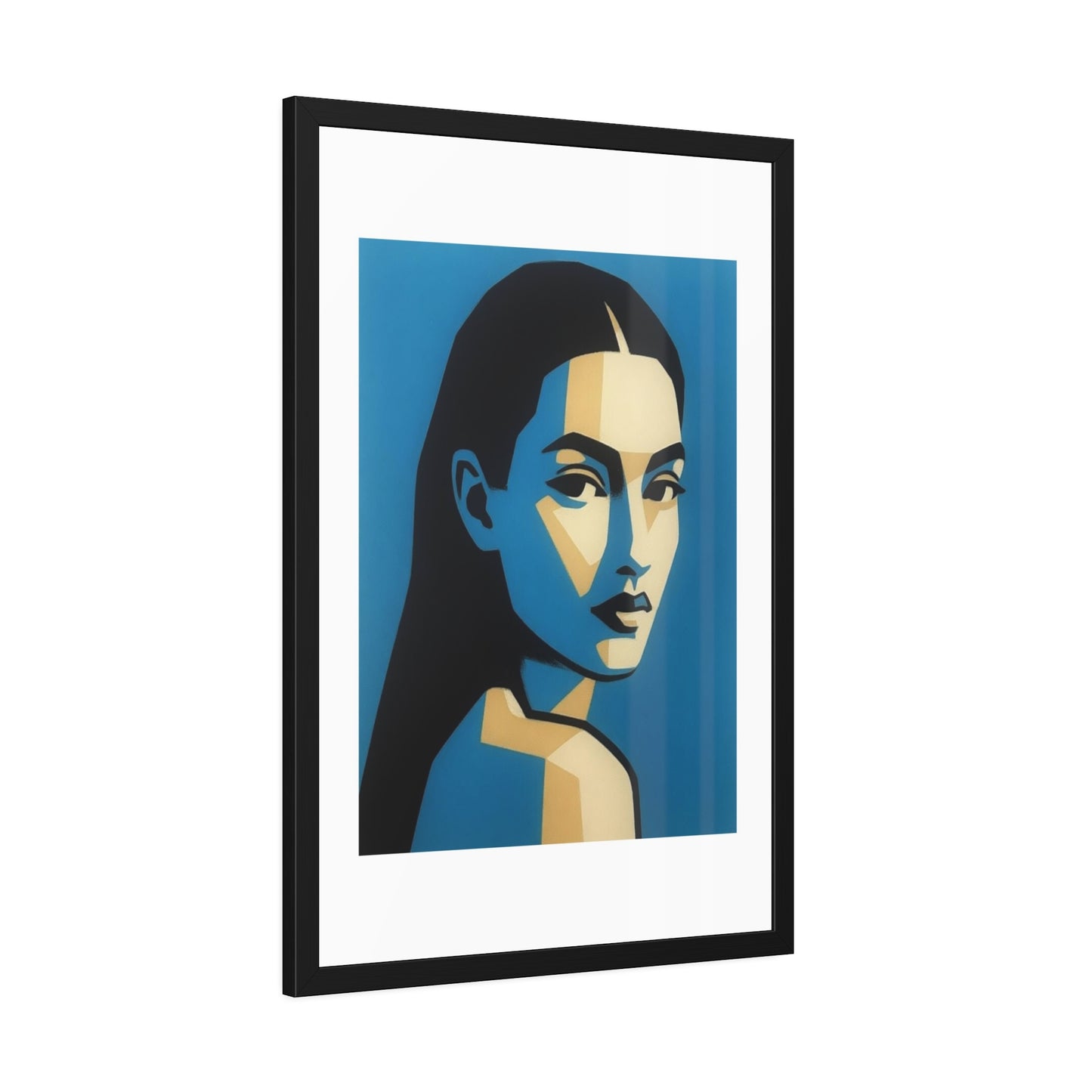 Framed Art Print — Blue Pop Portrait Poster