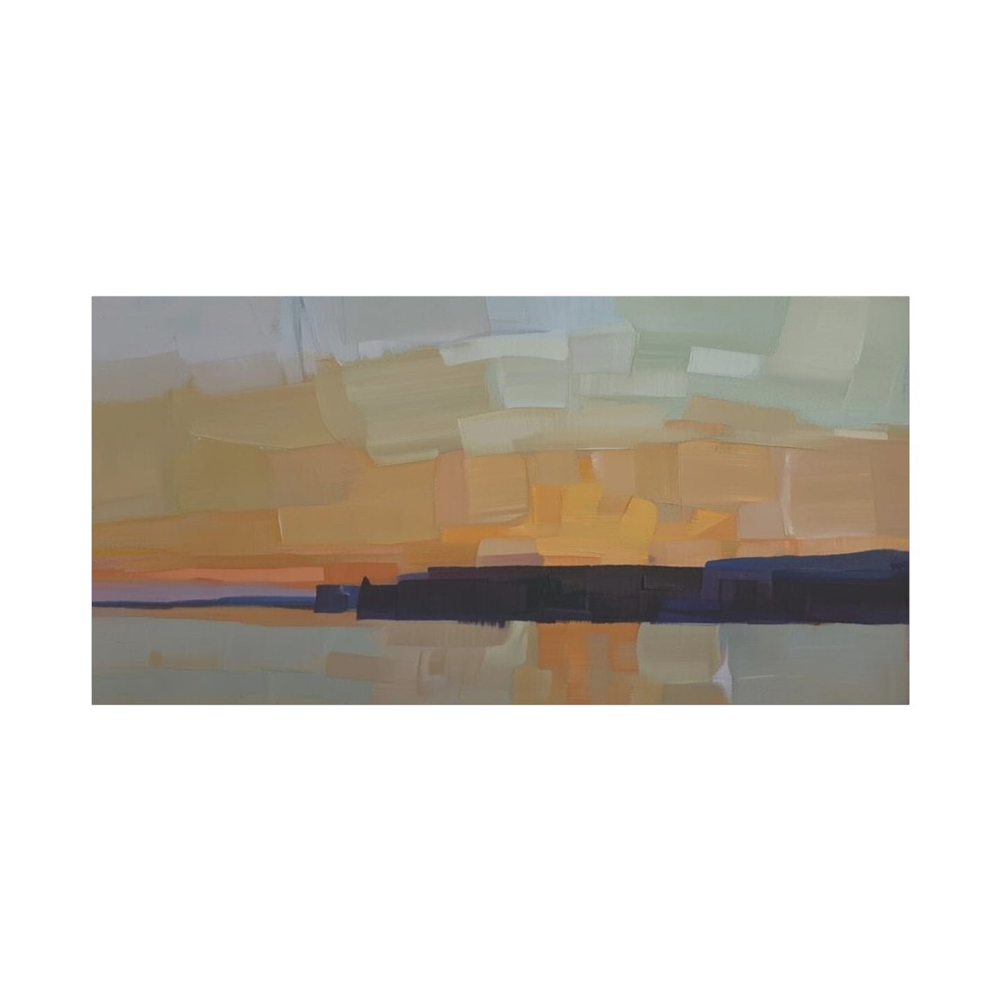 Abstract Sunset Landscape Canvas Print  Matte Stretched 1.25"