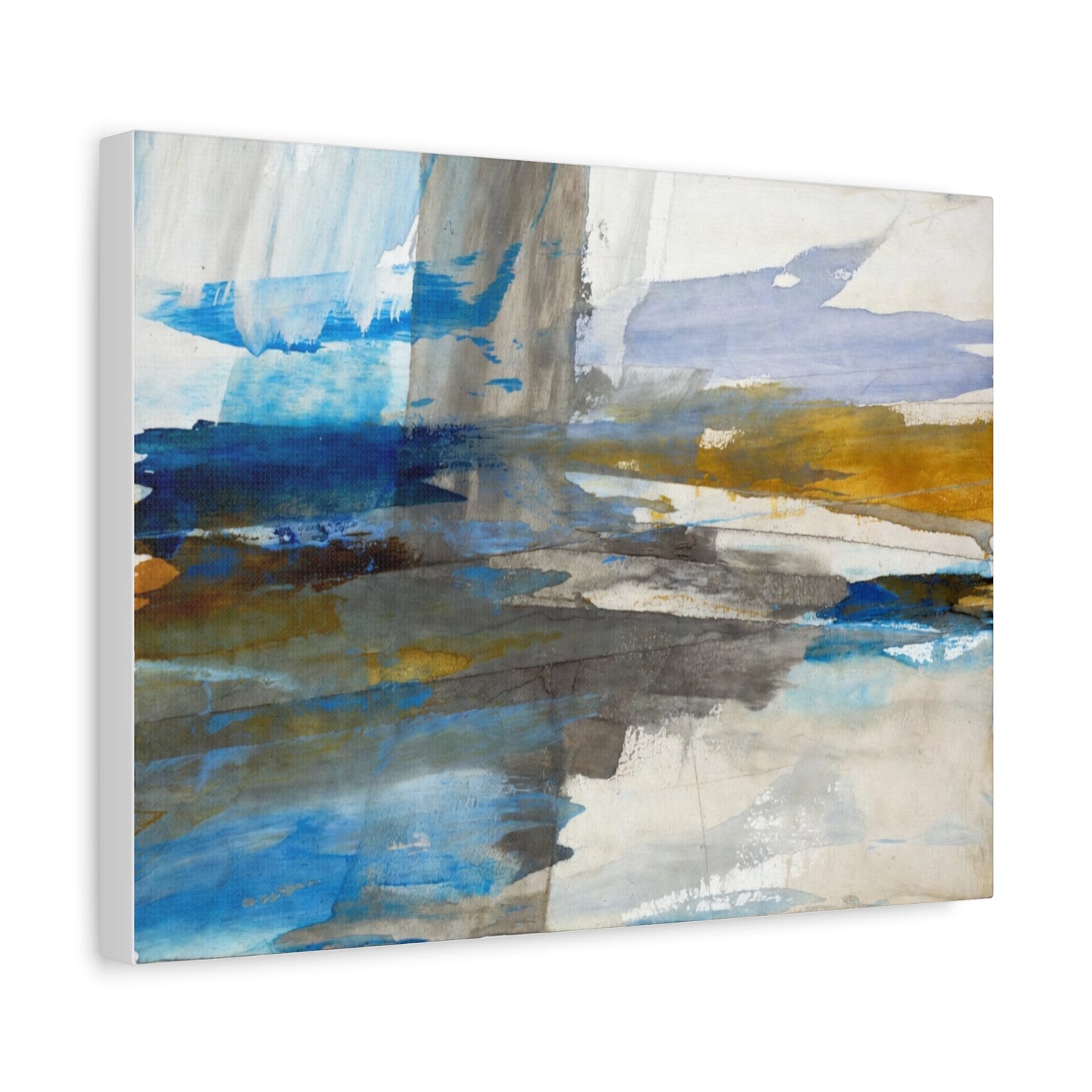 Abstract Coastal Blue Matte Canvas Print — Stretched 1.25" Wall Art