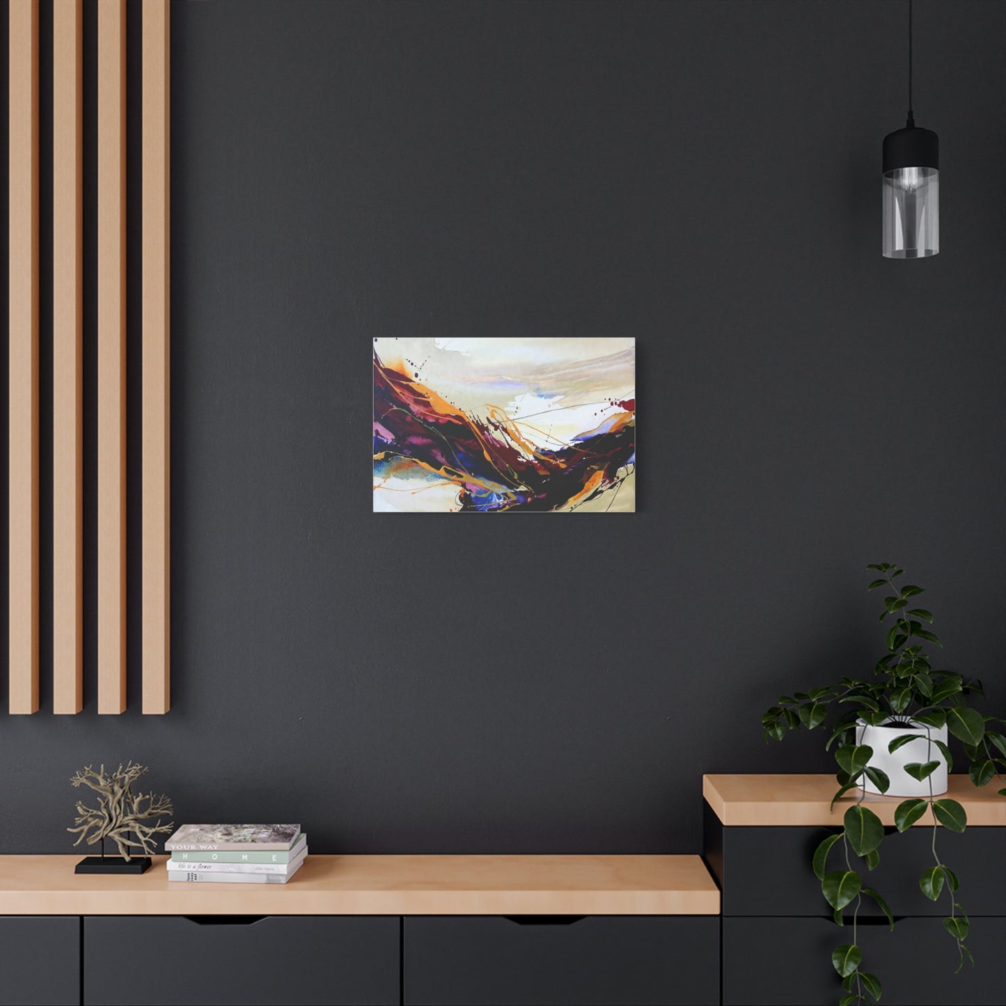 Abstract Color Flow Matte Stretched Canvas – Vibrant Modern Wall Art