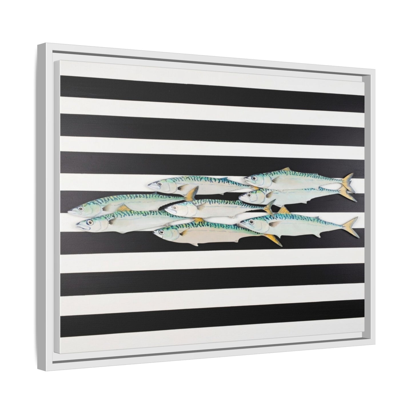 Striped Mackerel Canvas Print — Framed Matte Fish Wall Art