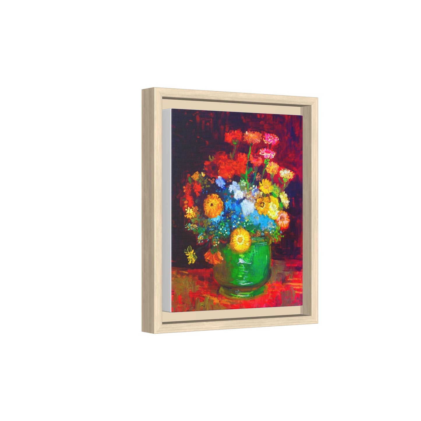 Framed Floral Canvas Print — Colorful Bouquet Wall Art