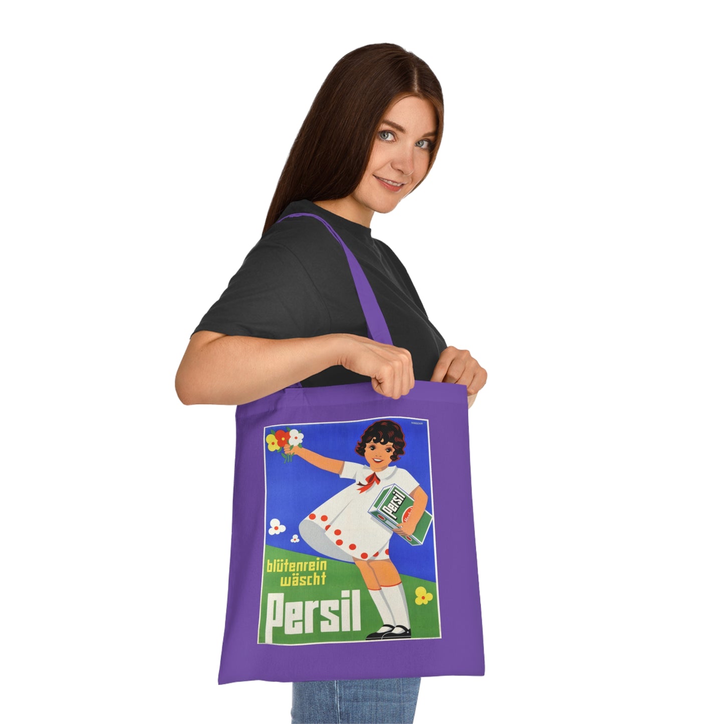 Persil Vintage Ad Tote Bag — Retro Flower Girl Laundry Graphic Cotton Tote