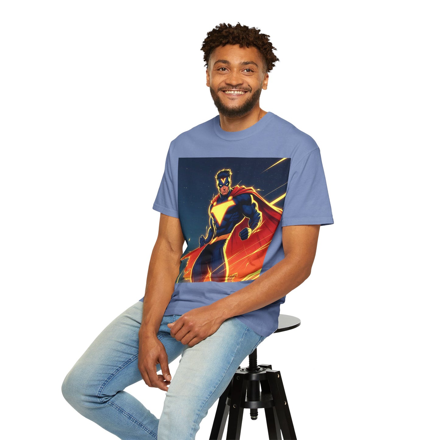 Superhero Graphic T-Shirt – Bold Cape Hero Design
