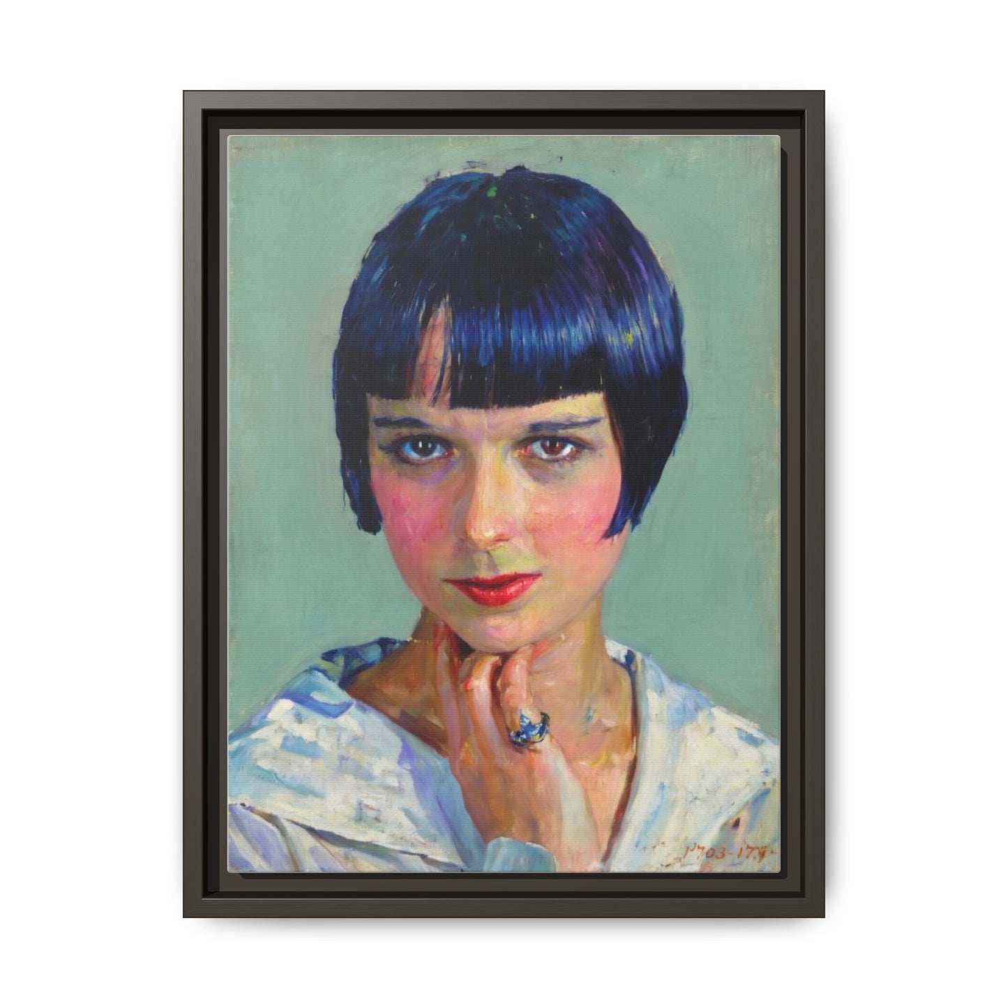 Framed Matte Canvas Portrait Print — Vintage Flapper Woman
