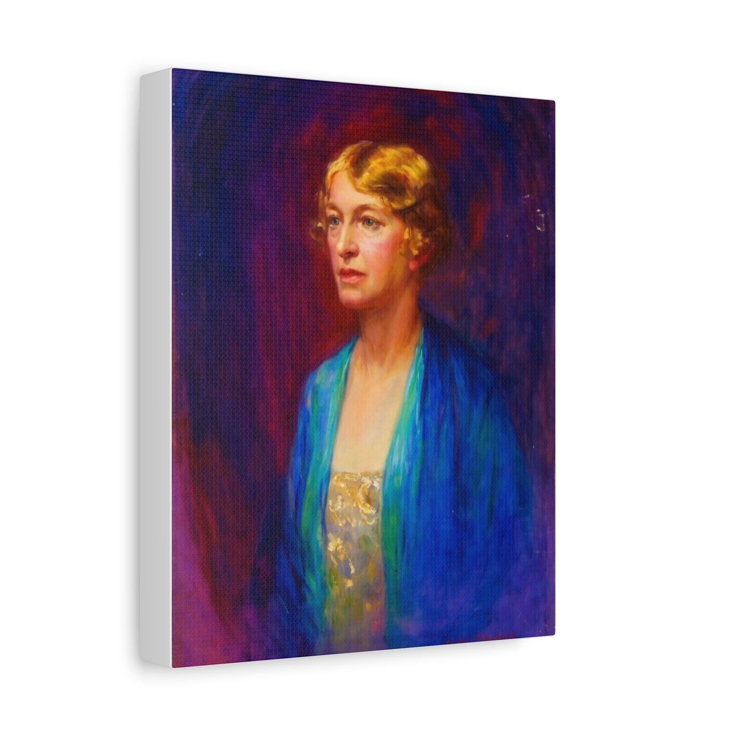 Vintage Portrait Matte Canvas Print — Elegant Early 20th‑Century Woman Wall Art