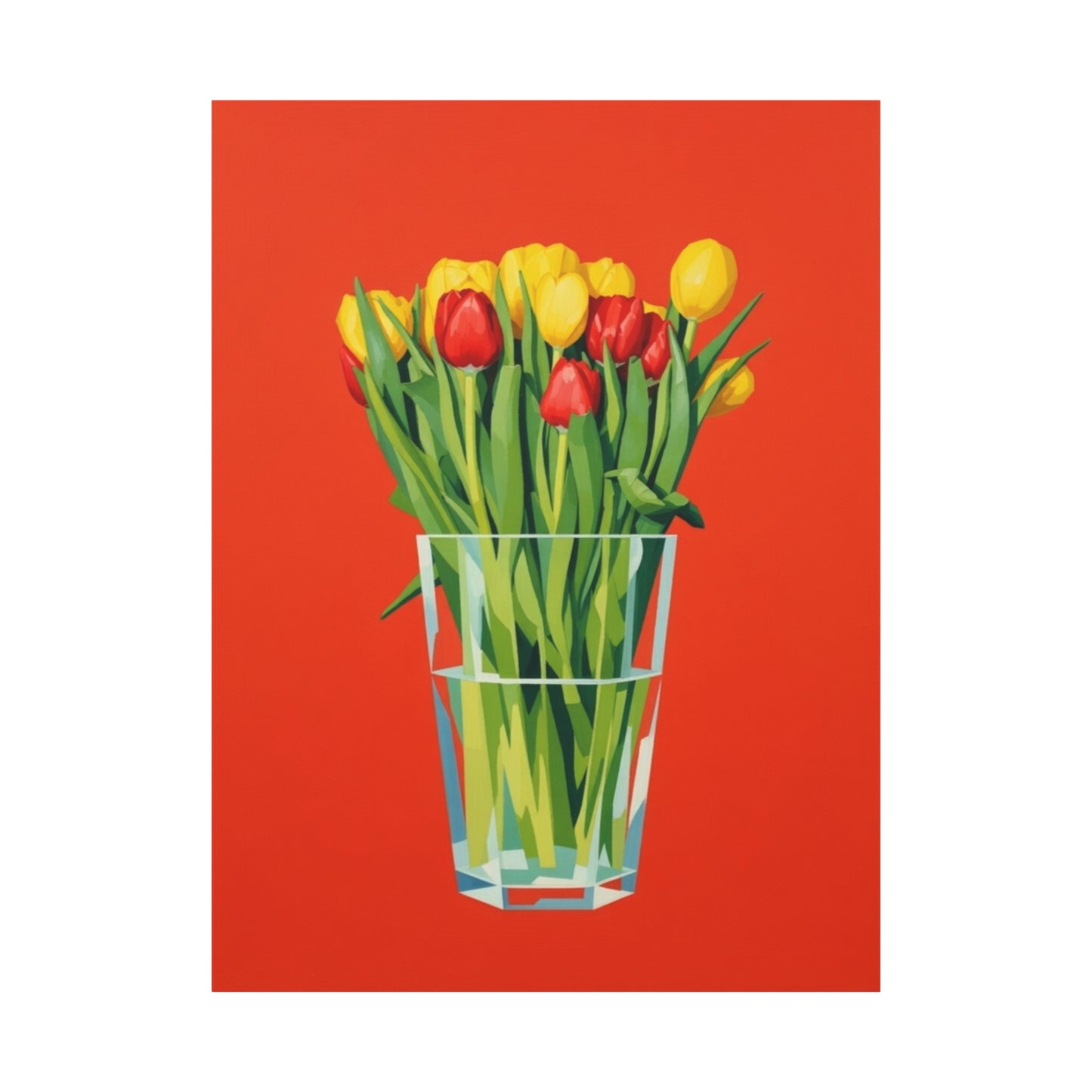 Tulip Bouquet Canvas Print — Vibrant Red Floral Wall Art