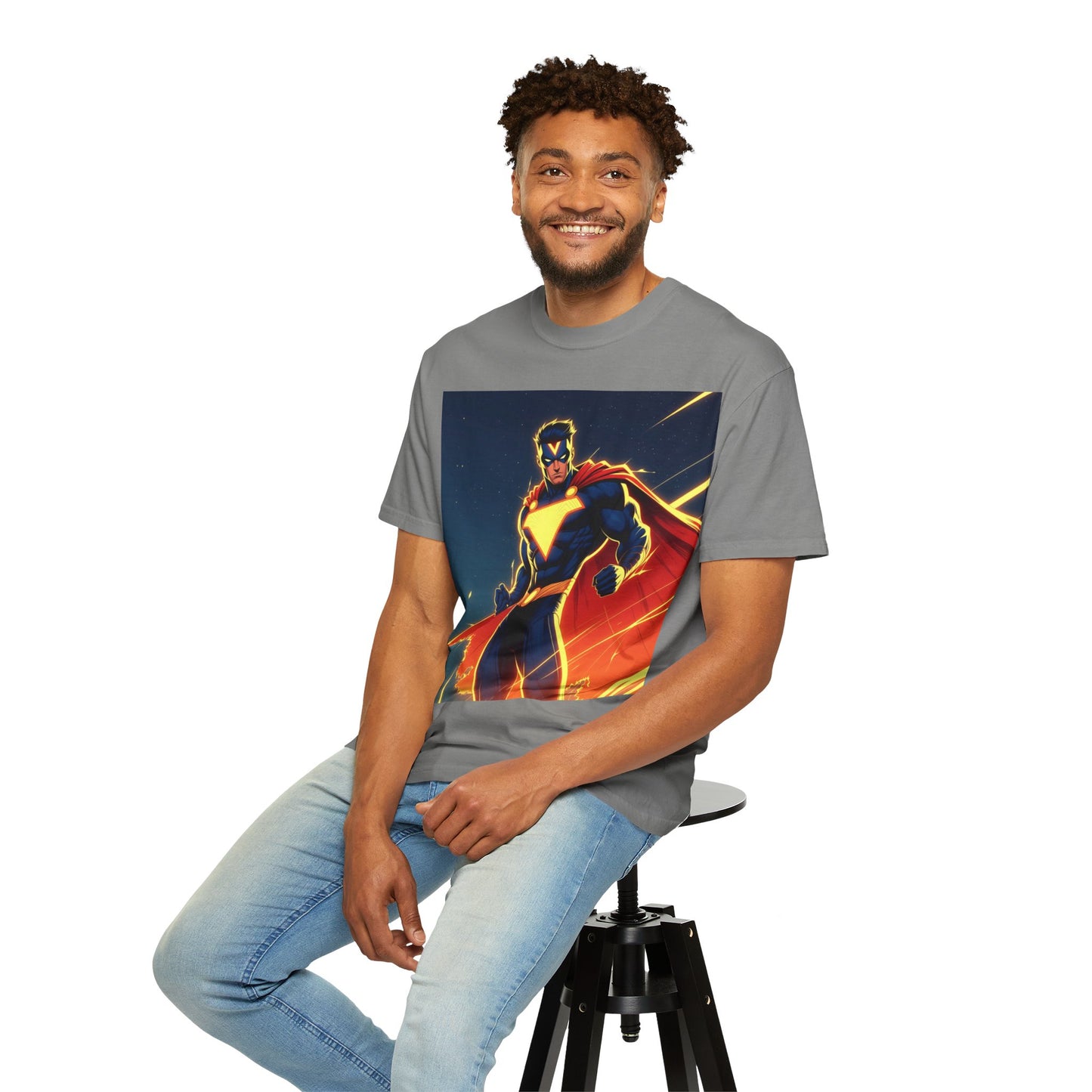 Superhero Graphic T-Shirt – Bold Cape Hero Design