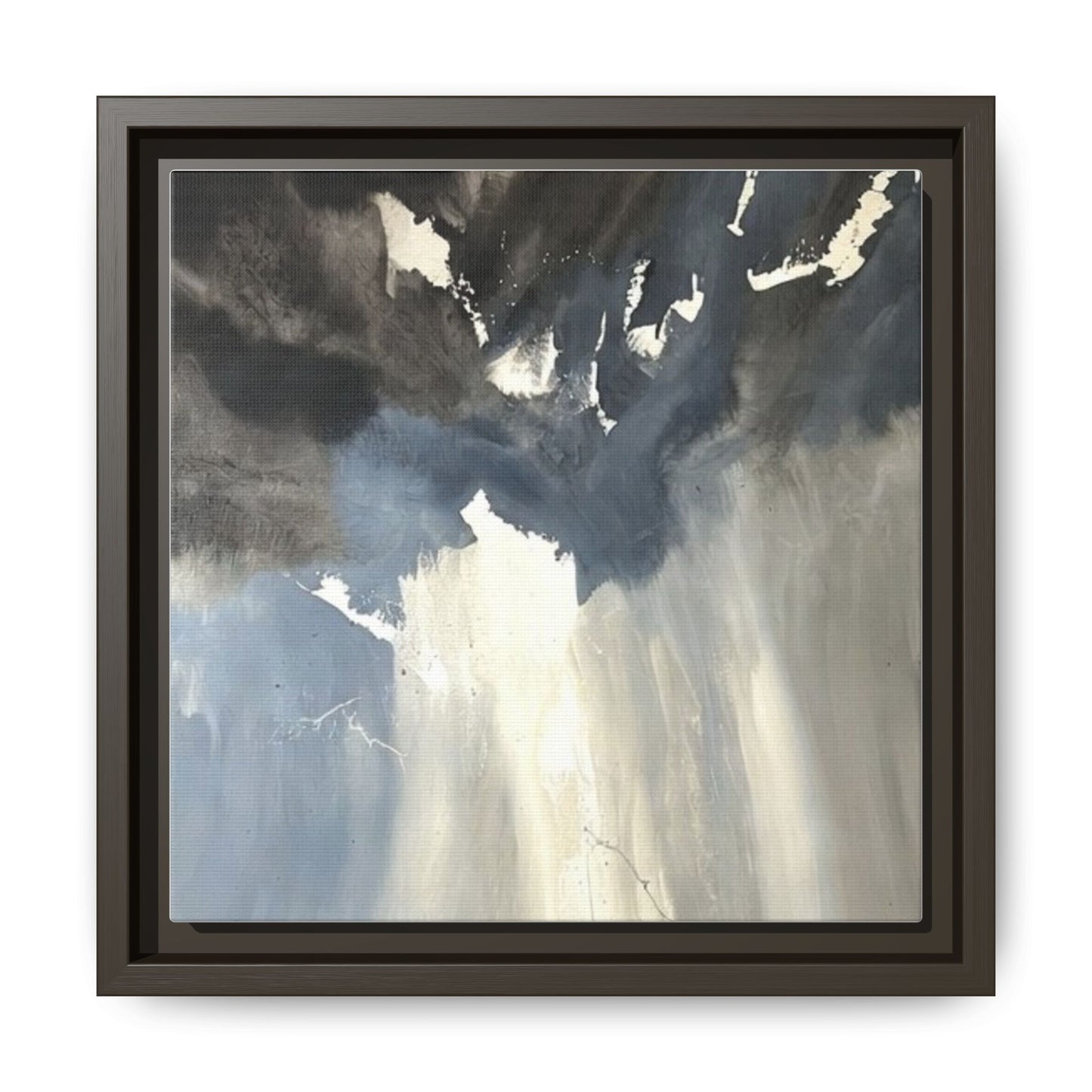 Framed Matte Canvas Art — Moody Abstract Sky Painting