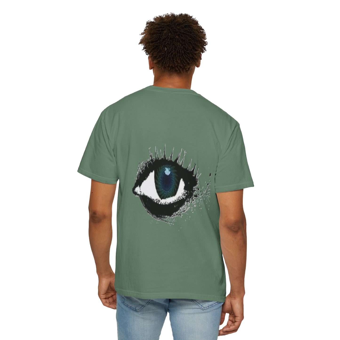 Eye Graphic T-Shirt — Blue Iris Grunge Art Tee