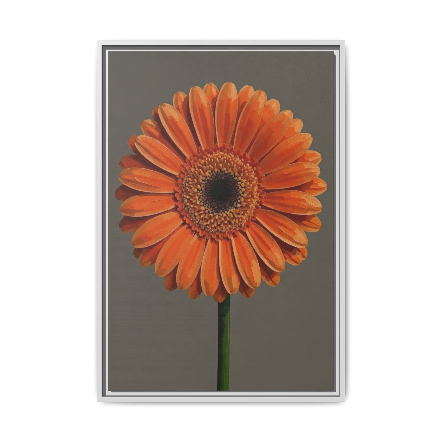 Orange Gerbera Daisy Matte Canvas Print (Framed)