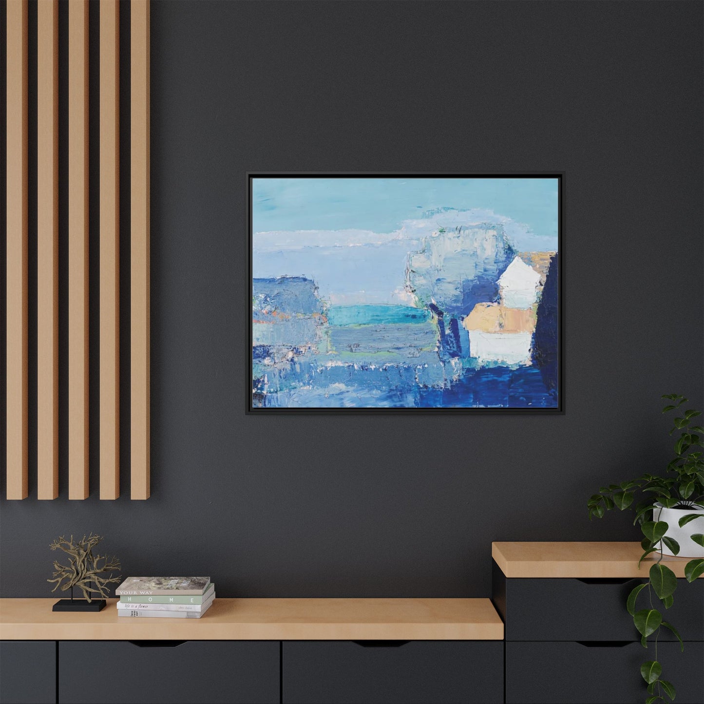 Paysage de Provence by Nicolas de Staël Framed Matte Canvas Seascape Wall Art Print