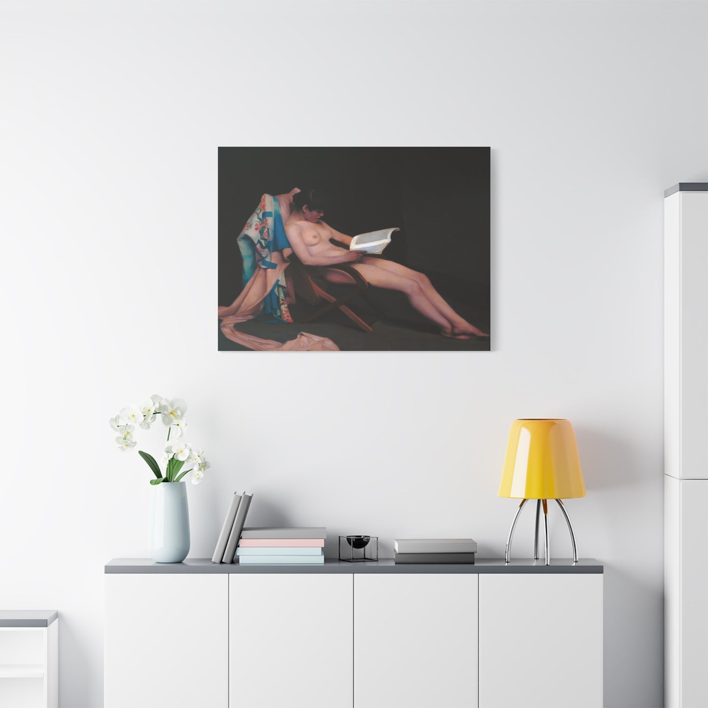 The reading girl by Theodore Roussel Matte Canvas Wall Art Print