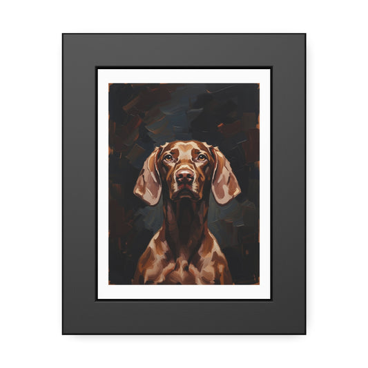 Chocolate Vizsla Dog Framed Paper Posters