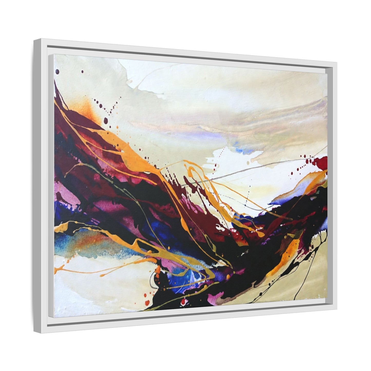 Abstract Flow Matte Canvas Framed Wall Art