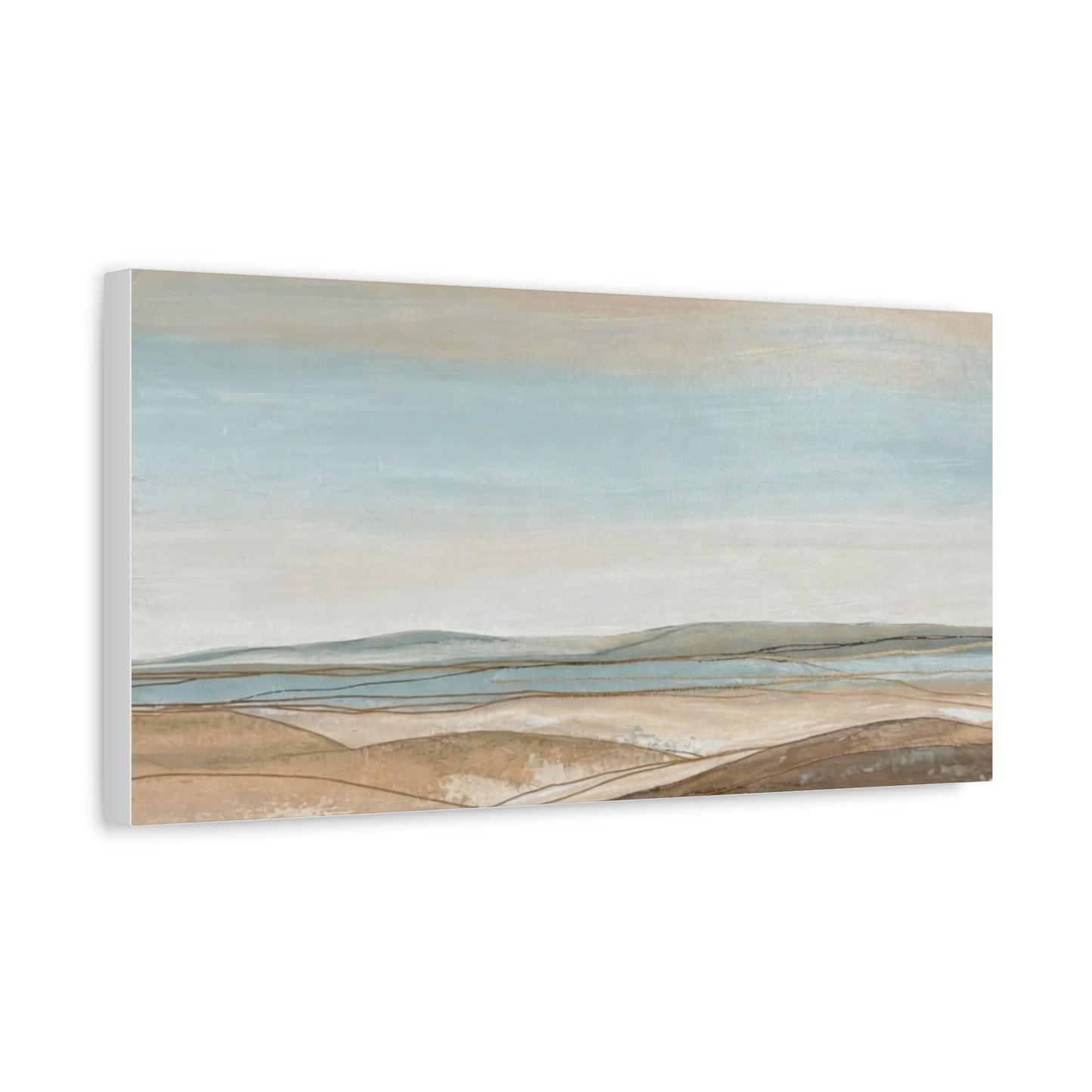 Coastal Pastel Landscape Canvas — Matte Stretched Wall Art