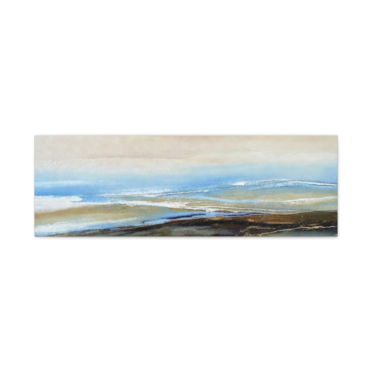 Coastal Abstract Matte Canvas Wall Art — Serene Ocean Horizon Stretch