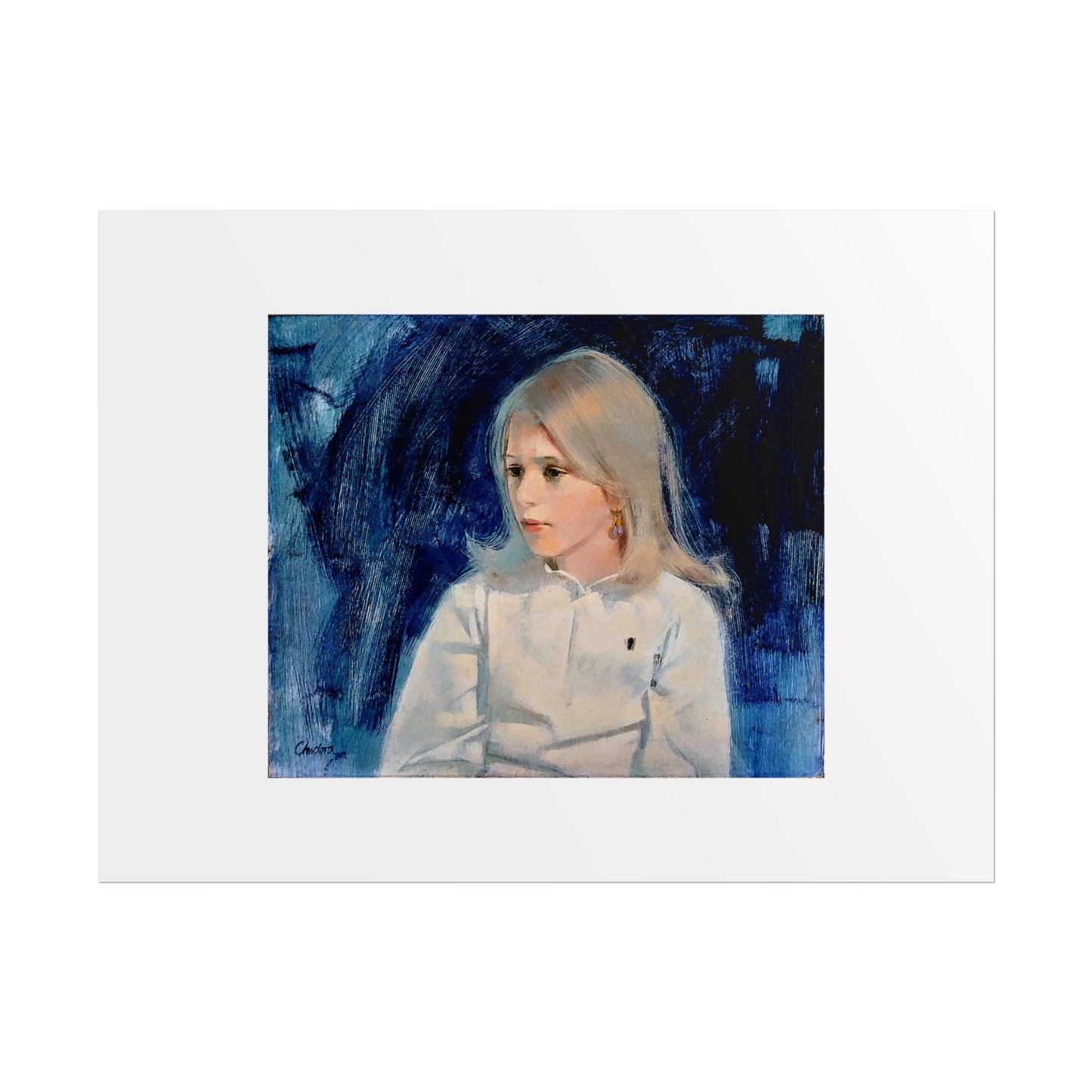 Painting of girl by Unknown Artist Wall Art Print
