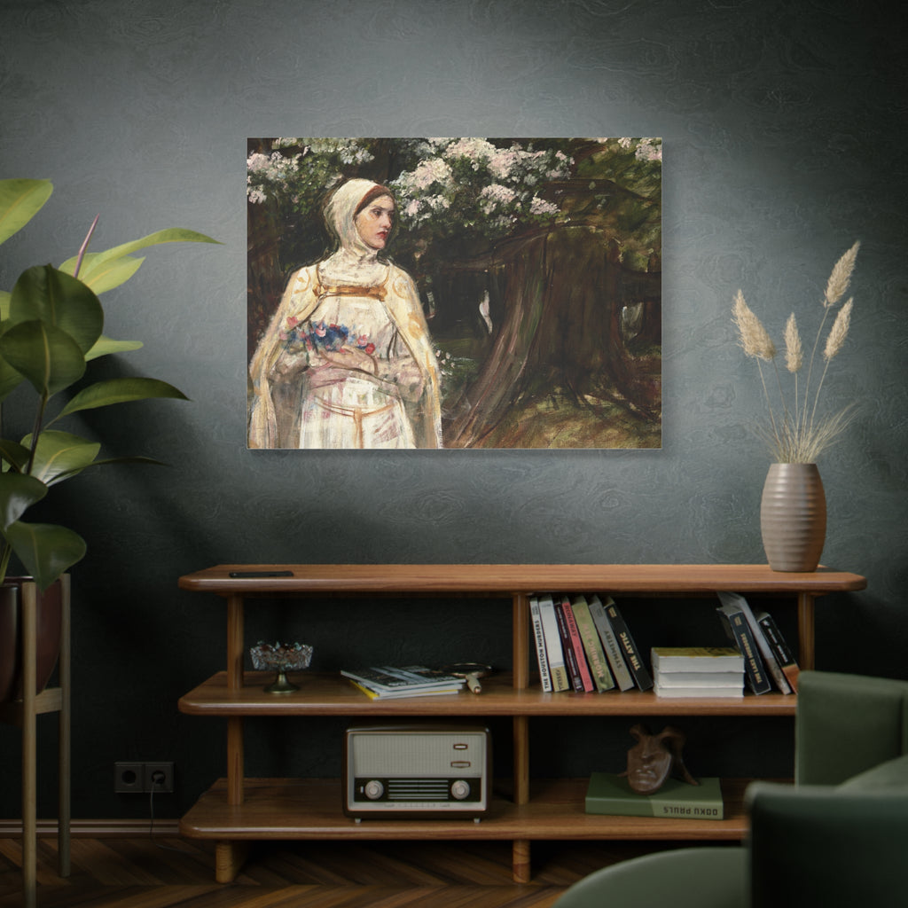 Matilda (formerly called Beatrice) by John William Waterhouse Matte Canvas Wall Art Print