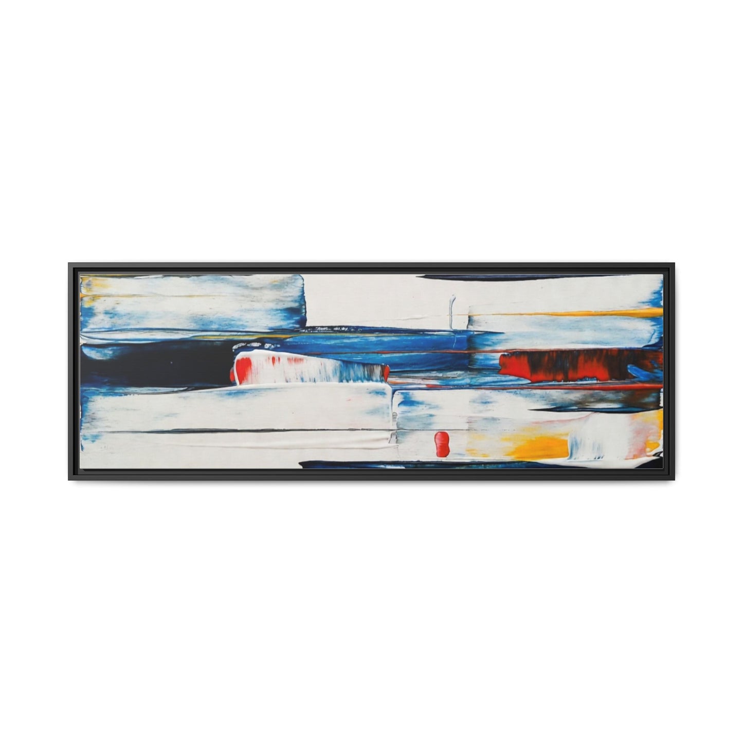 Abstract Coastal Brushstrokes Framed Canvas Print