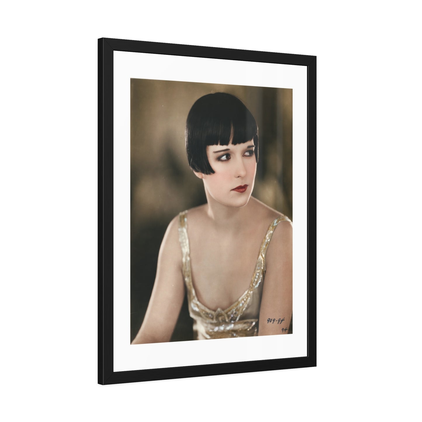 Vintage 1920s Louise Brooks Portrait Framed Poster — Art Deco Wall Print