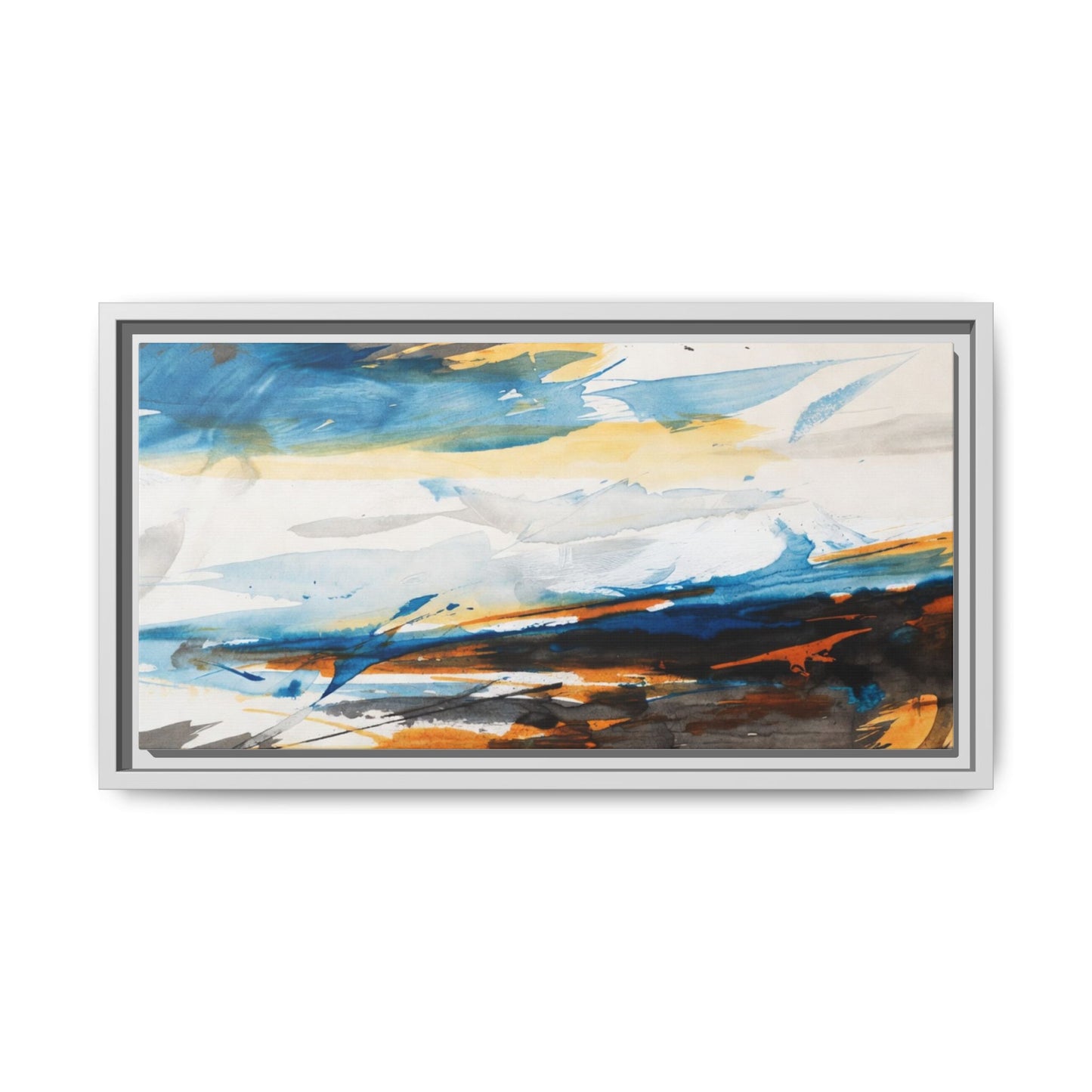 Abstract Coastal Waves Matte Canvas Framed Wall Art