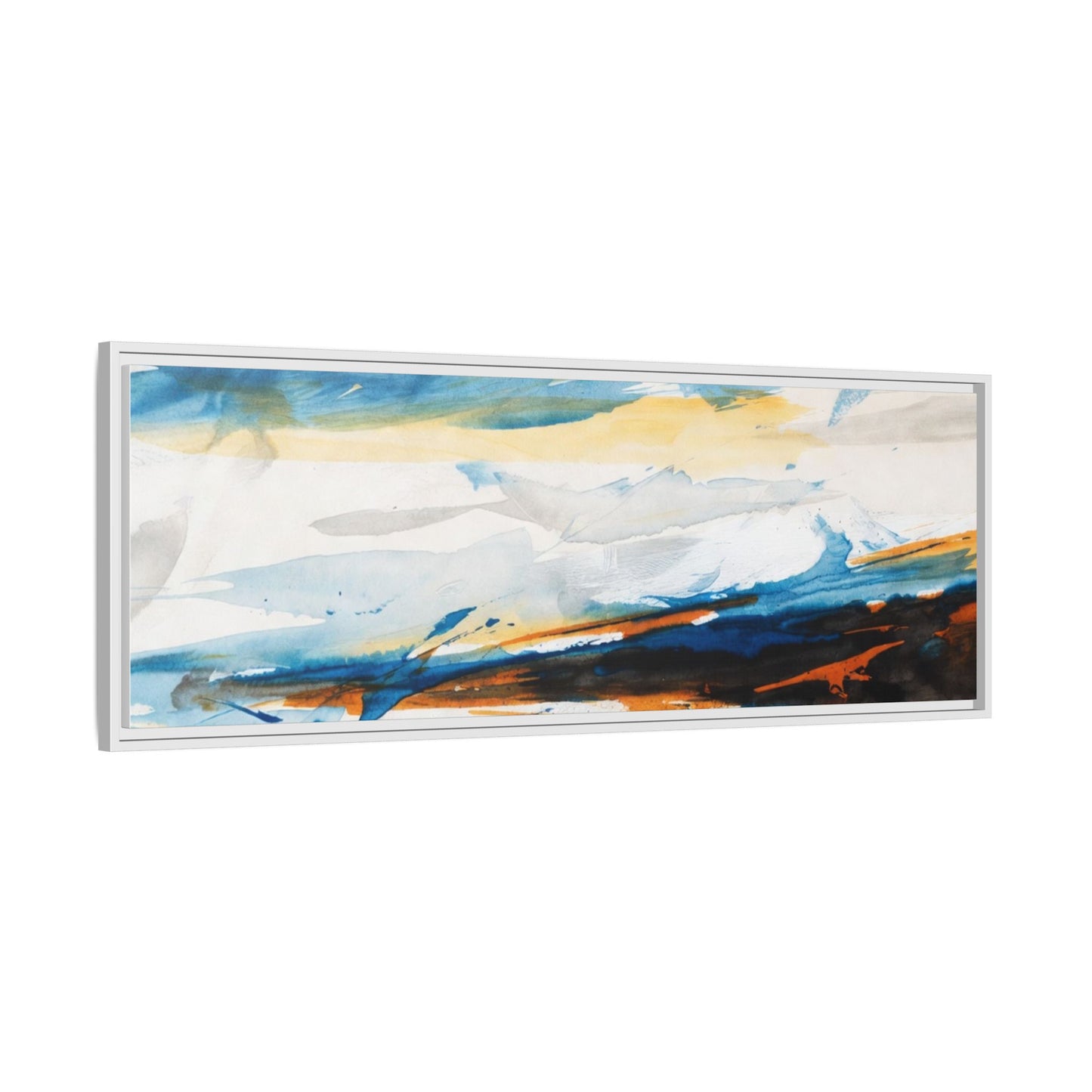 Abstract Coastal Waves Matte Canvas Framed Wall Art
