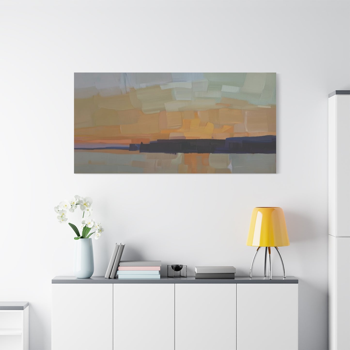 Abstract Sunset Landscape Canvas Print  Matte Stretched 1.25"