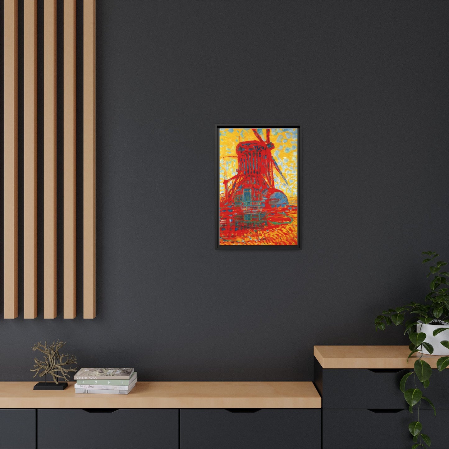 Mill by Sunlight by Piet Mondrian Matte Framed Canvas Wall Art Print
