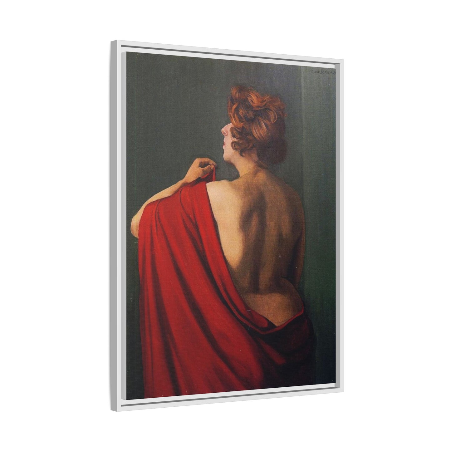 Femme au châle rouge by Félix Vallotton Framed Matte Canvas Wall Art Print