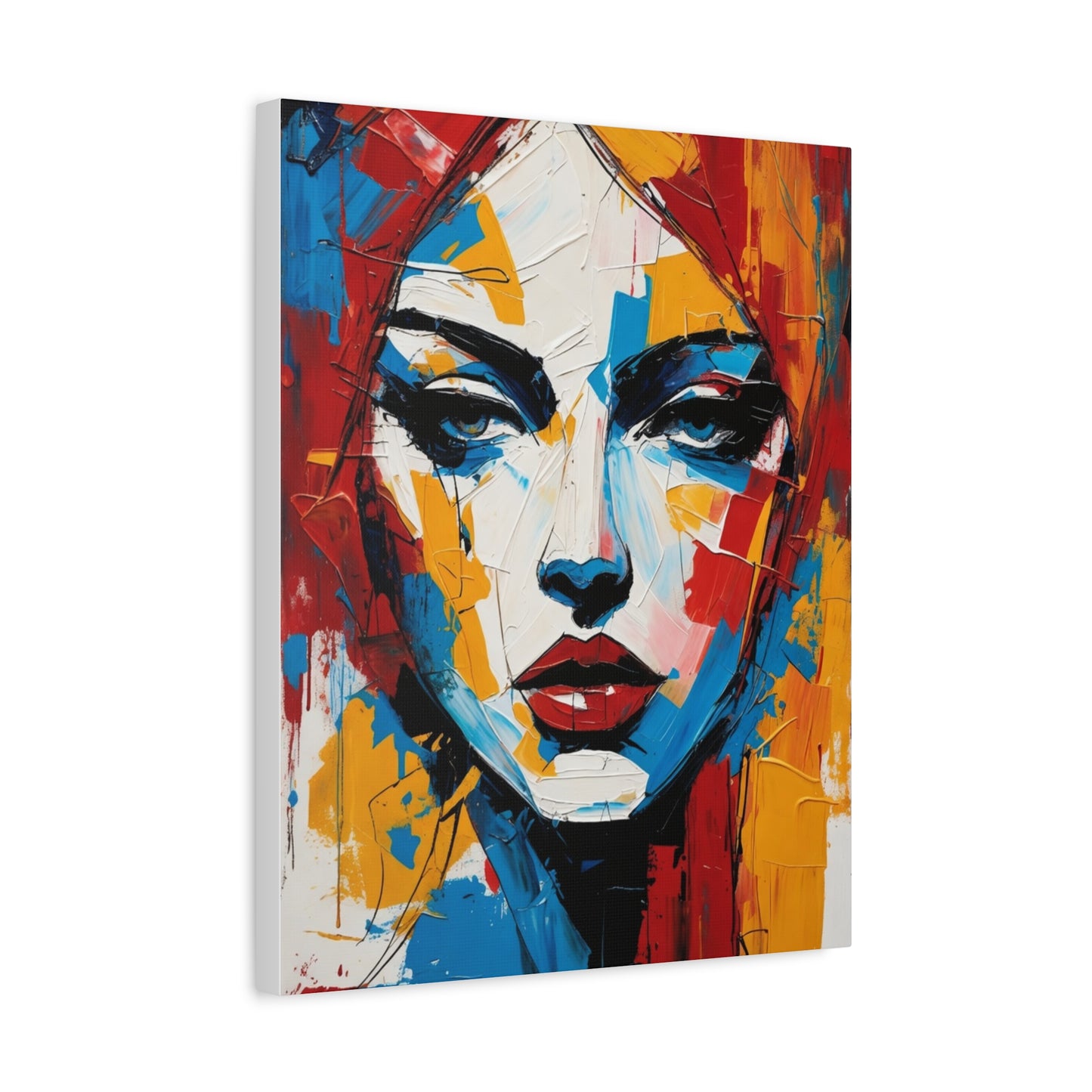 Abstract Portrait Canvas Print — Colorful Modern Woman Wall Art