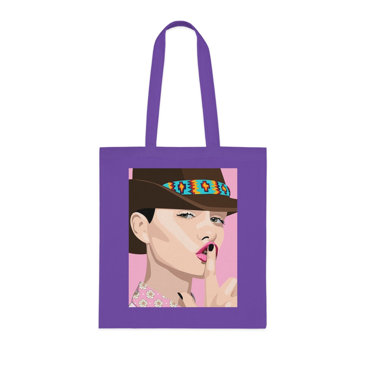 Pop Art Woman Tote Bag — Stylish Retro Portrait Cotton Shopper