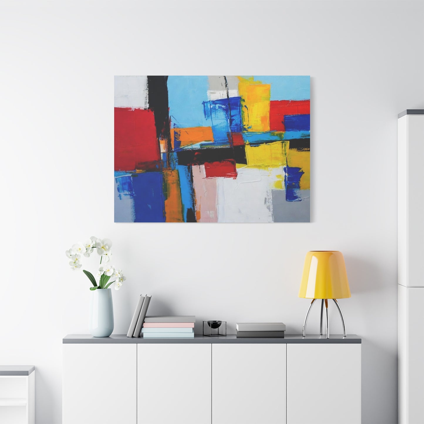 Abstract Color Block Canvas Print — Modern Geometric Wall Art