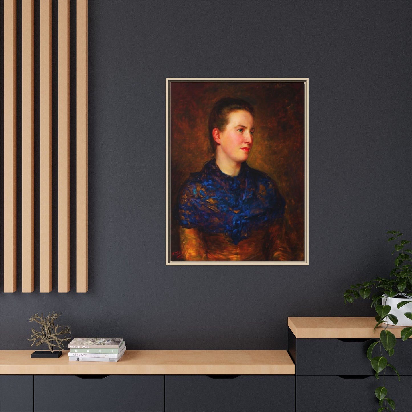Framed Matte Canvas Portrait Print — Classic Victorian Woman Wall Art
