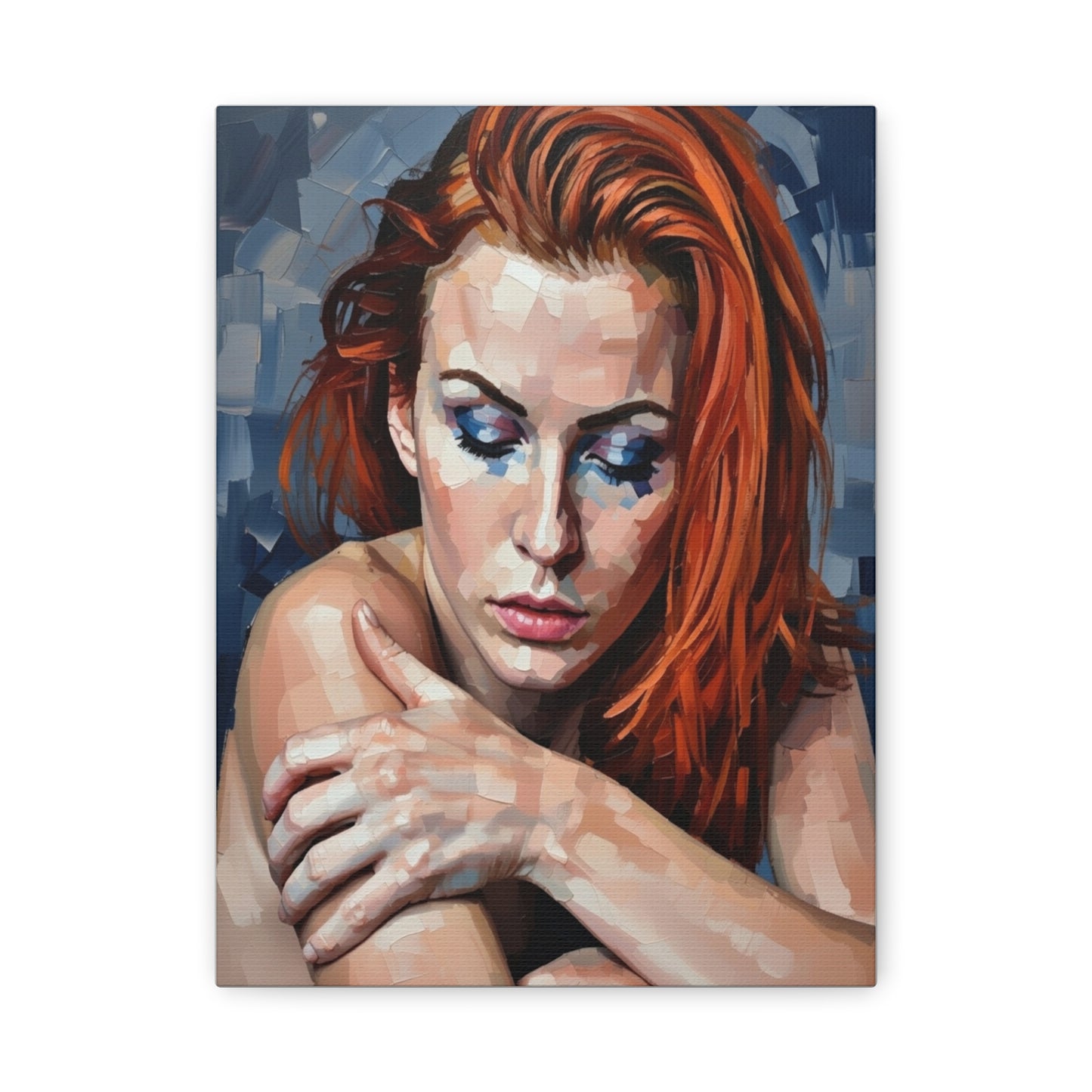 Red-Headed Woman Portrait Canvas Print — Matte Stretched Wall Art